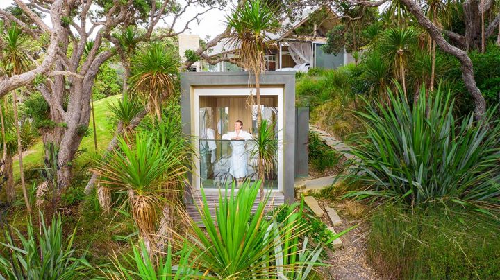 Shower at the Glasshouse in Northland